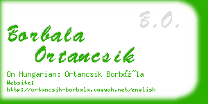 borbala ortancsik business card